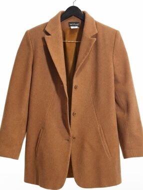 Vintage Harve Benard Camel Tailored Blazer Jacket Size 14 Workwear Coat